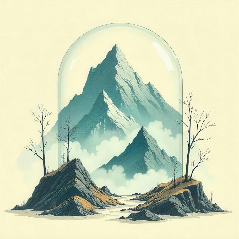 Mountain In A Glass Dome