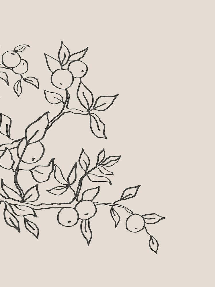 Line Art Apple Tree 01