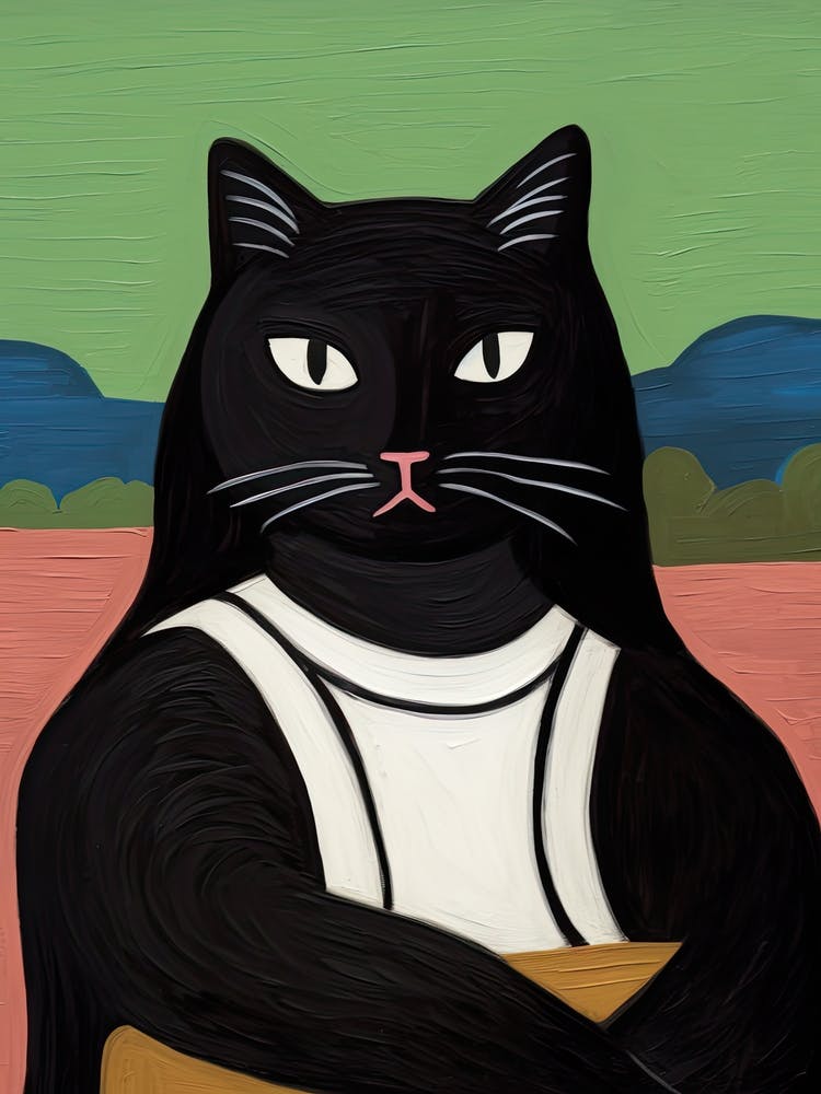 La Mona Lisa, Black Cat, Gioconda Leonardo Da Vinci 2