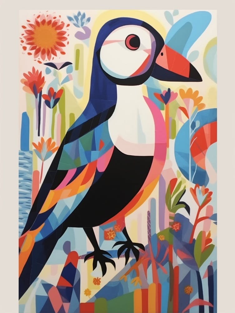 Colourful Scandi Bird Puffin 2