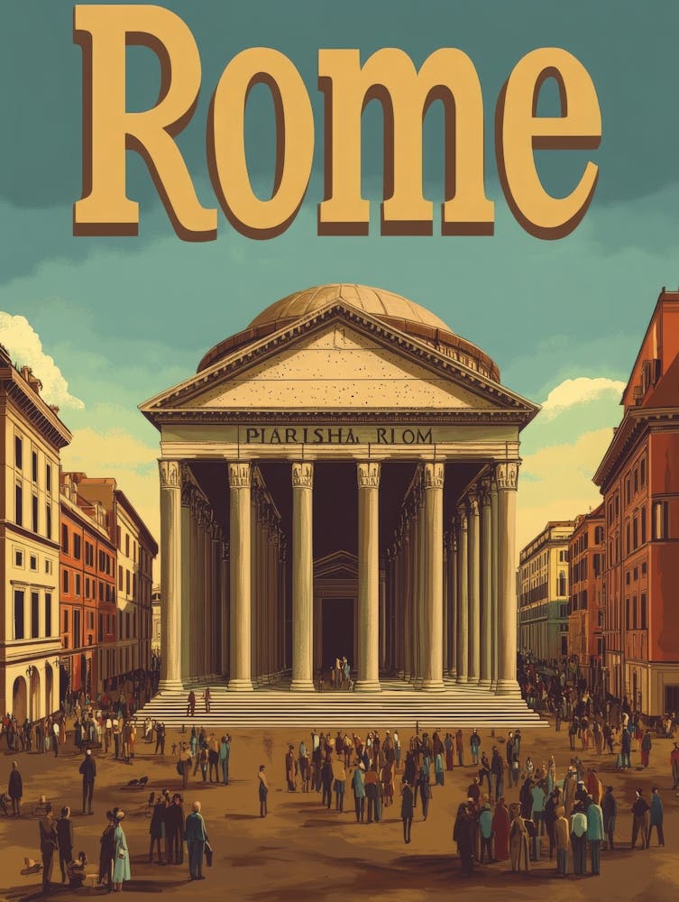 Aihrgdesign A Retro Travel Poster For Rome