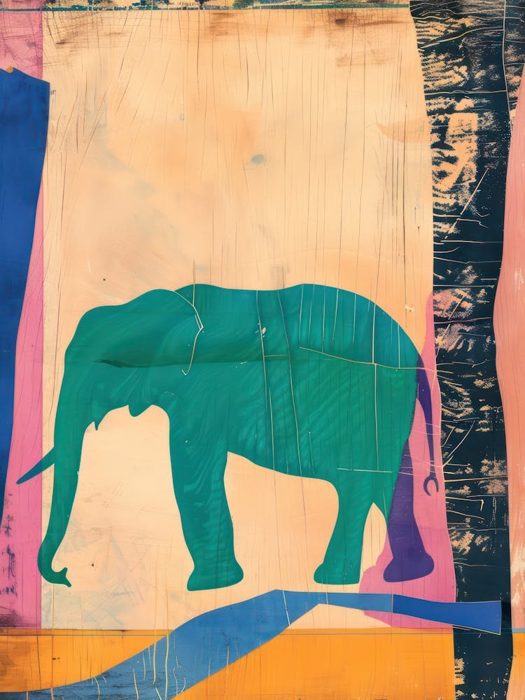 Elephant 3 Cut Out Collage