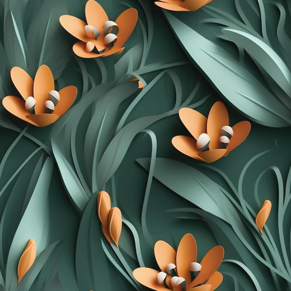 3d Floral Seamless Pattern