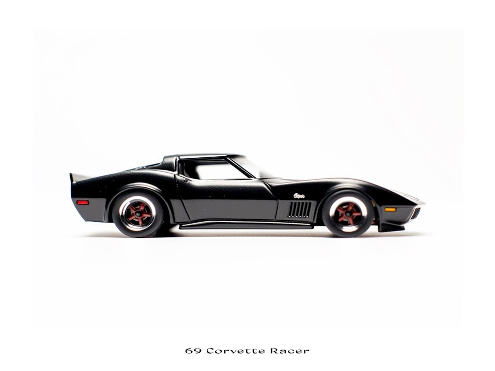 Toy Car 69 Corvette Racer Black Poster