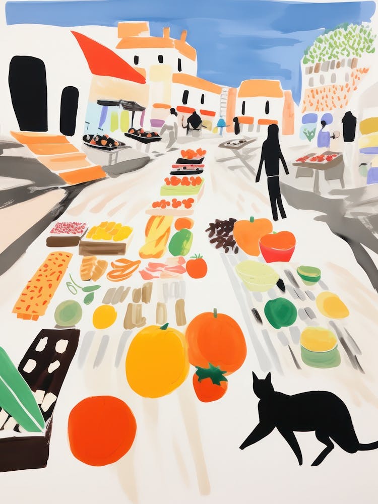The Food Market In Ibiza 2 Illustration