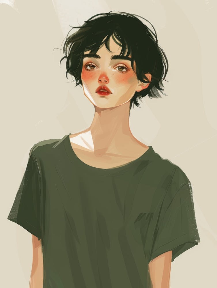 Cute Girl With Short Hair