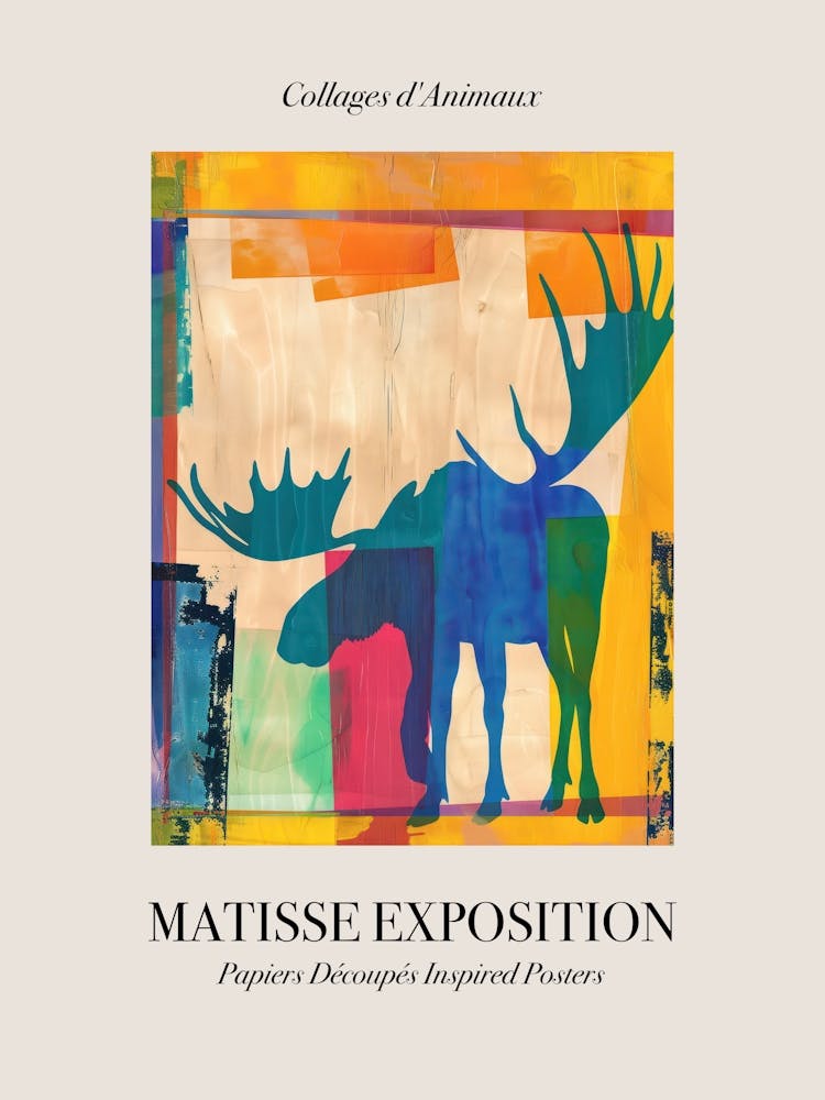 Moose 1 Matisse Inspired Exposition Animals Poster