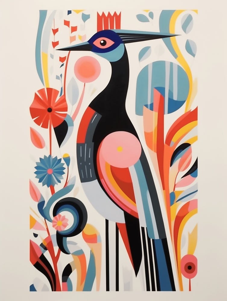 Colourful Scandi Bird Grebe 3