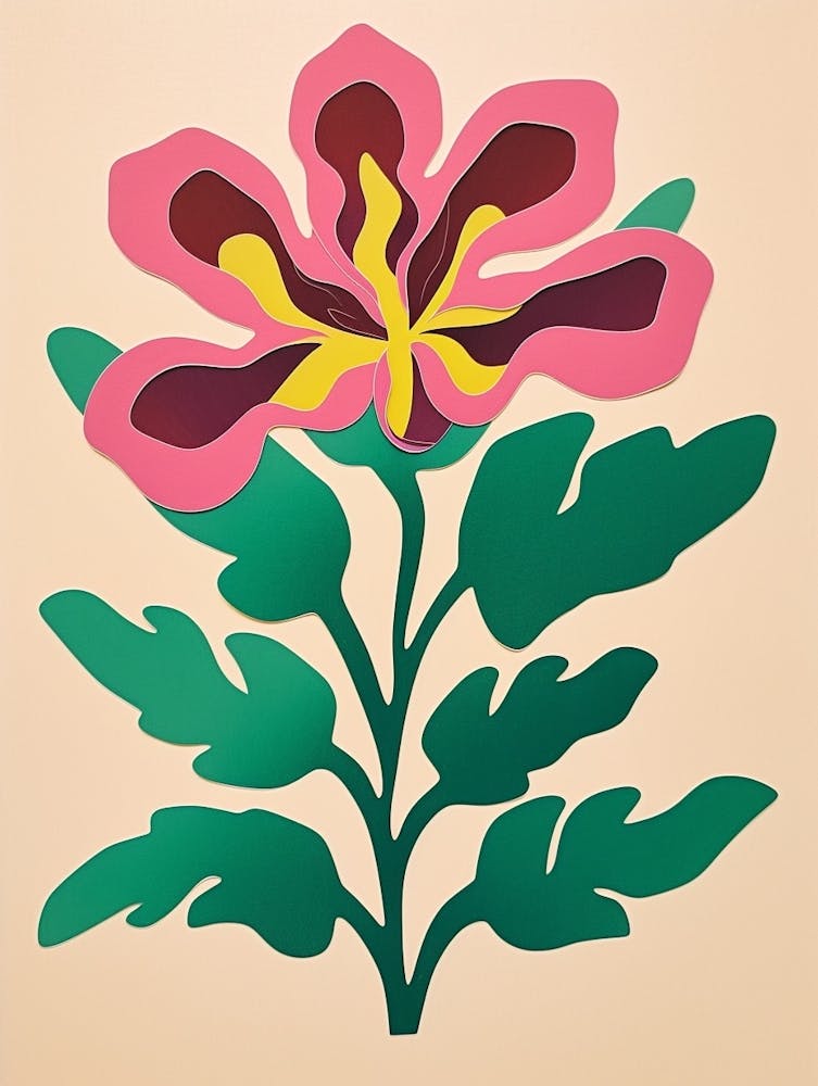 Cut Out Style Flower Art Kangaroo Paw 1