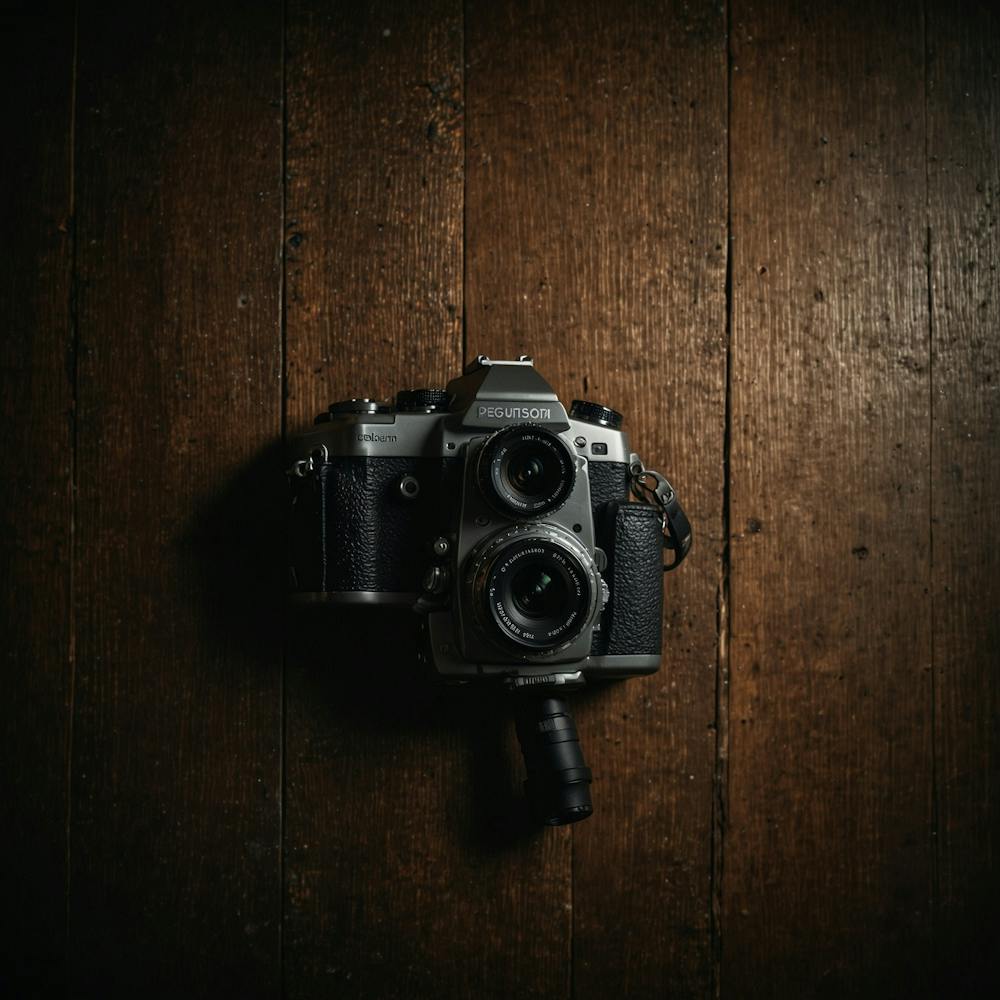 Camera On A Wooden Wall