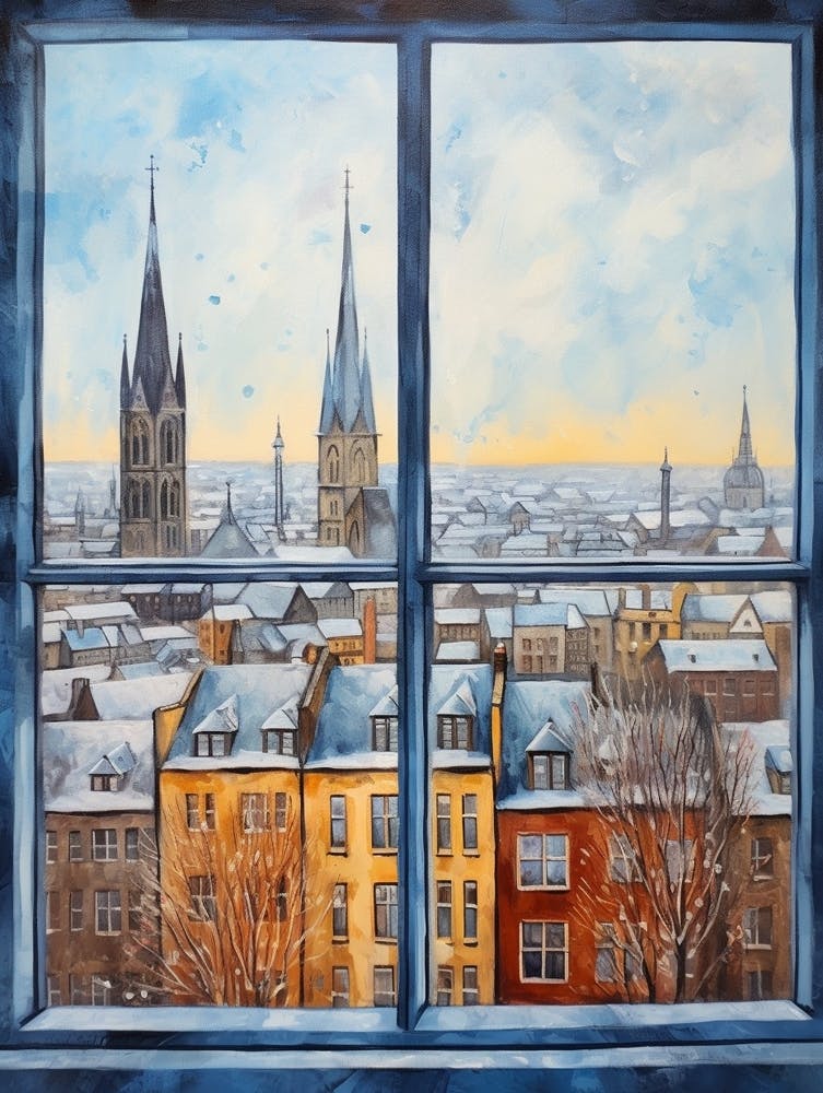 Paysage Urbain Hivernal Cologne Germany 2