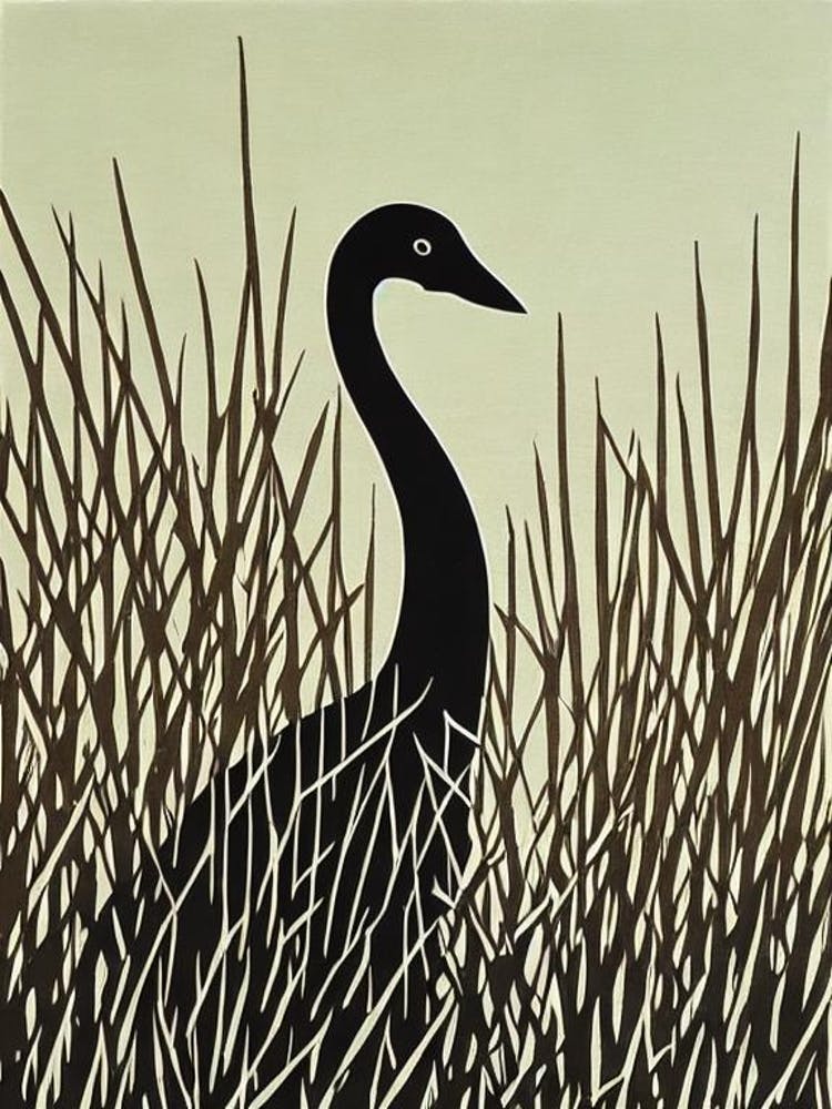 Coot Linocut Bird