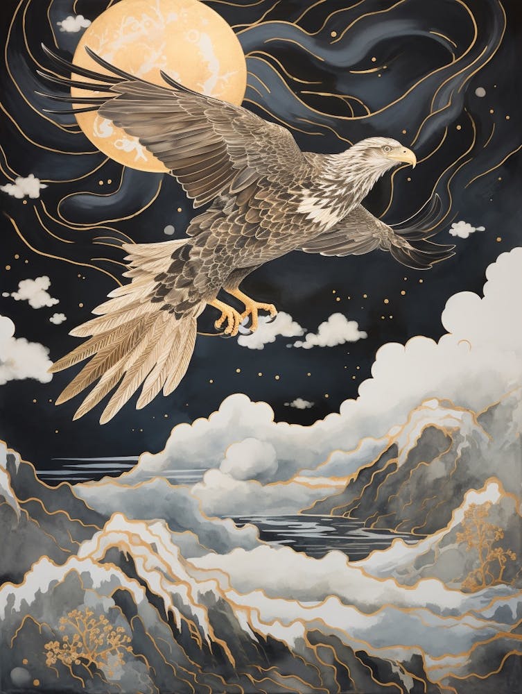 Hawk 4 Gold Detail Painting