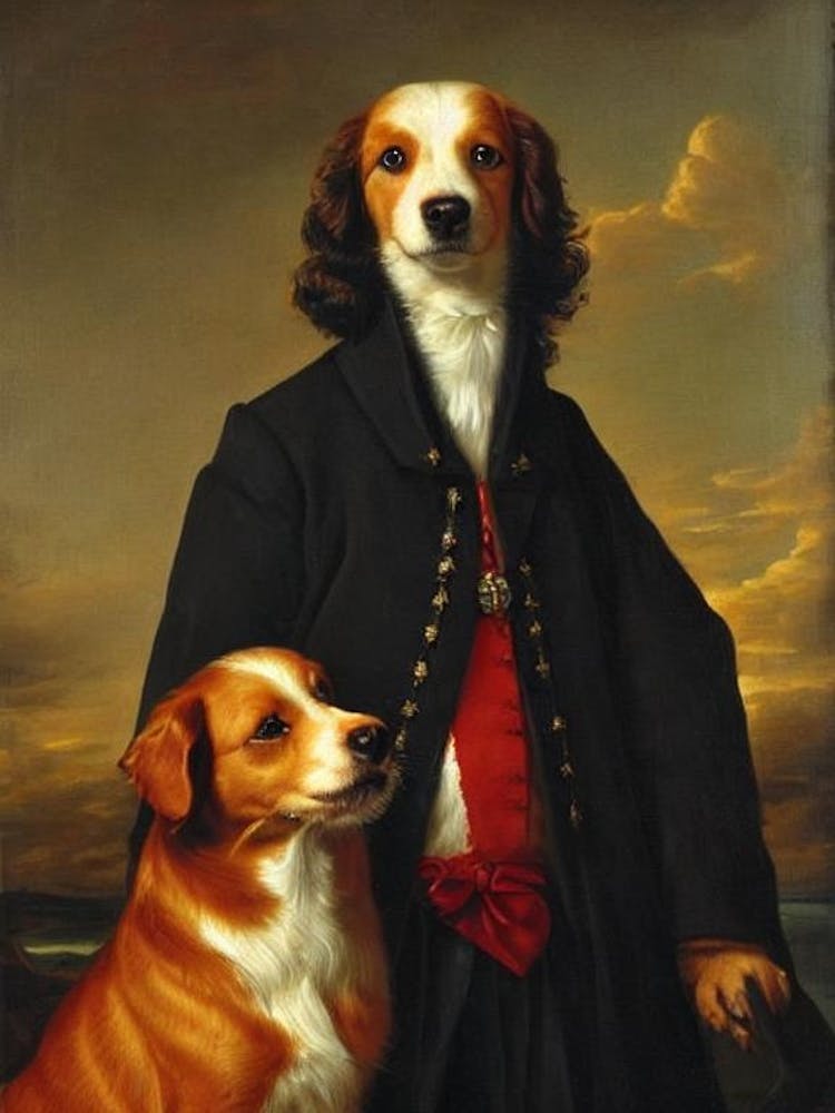 Nova Scotia Duck Tolling Retriever Renaissance Portrait Oil Painting