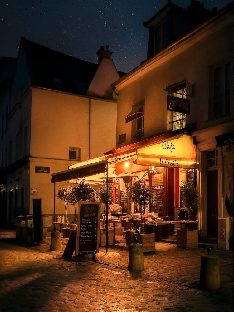 Parisian Cafe At Night