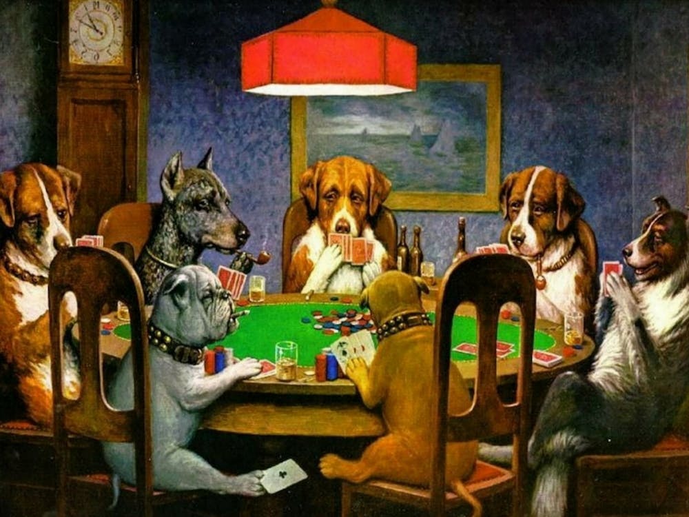 Funny Dog Playing Card Poker 2