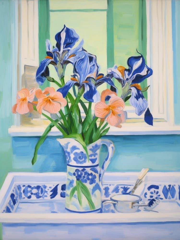 A Vase With Iris, Flower Bouquet 3