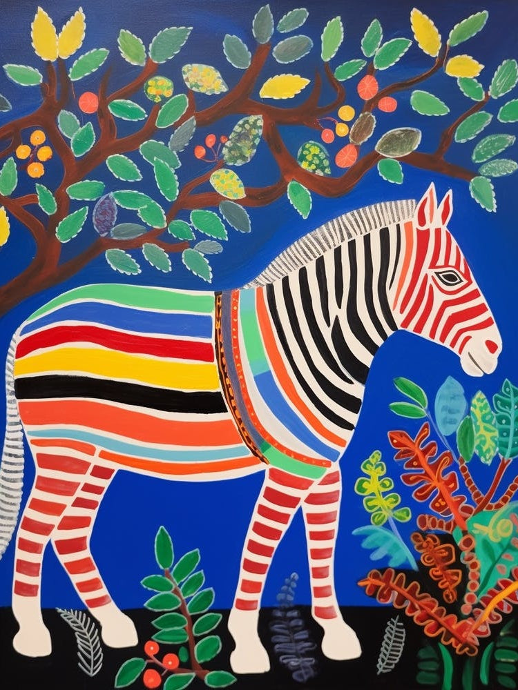 Maximalist Animal Painting Zebra 1