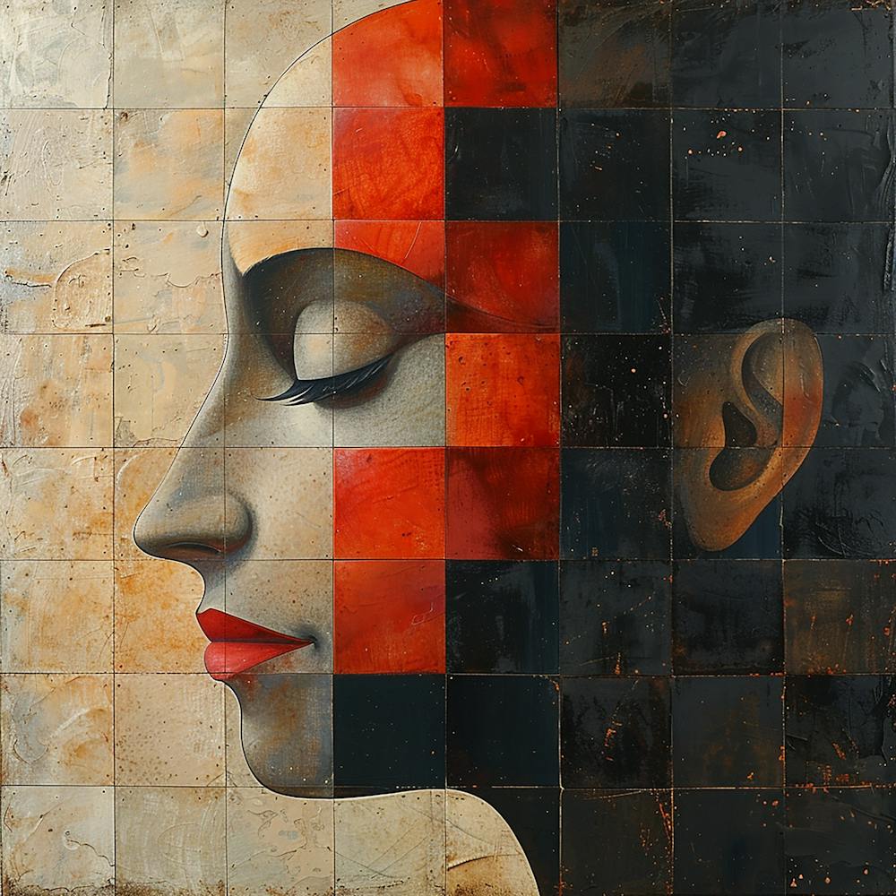 Face Of A Woman 1 - colorful cubism, cubism, cubist art,    abstract art, abstract painting  city wall art, colorful wall art, home decor, minimal art, modern wall art, wall art, wall decoration, wall print colourful wall art, decor wall art, digital art,