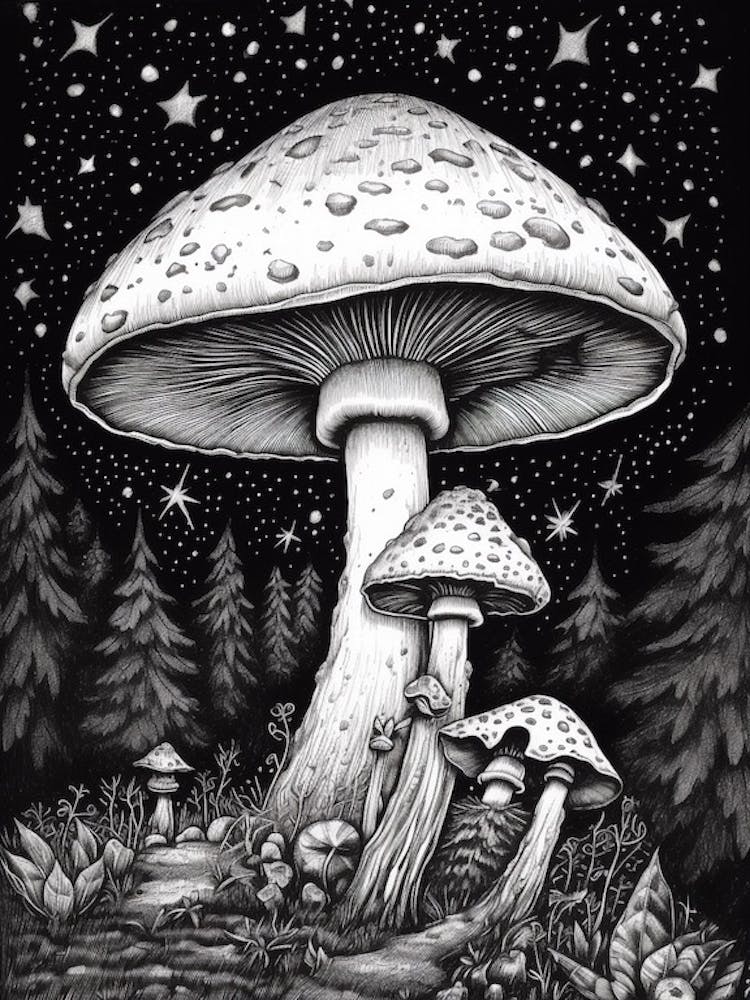 Mushroom And A Starry Night 2