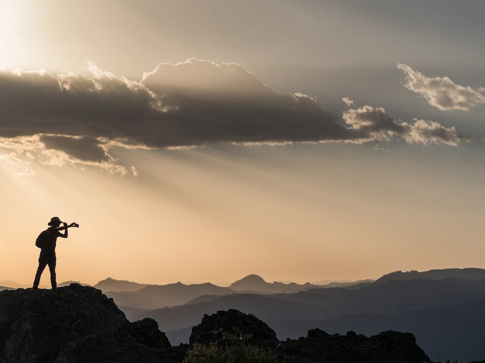 Silhouette Of A Mountain Climber