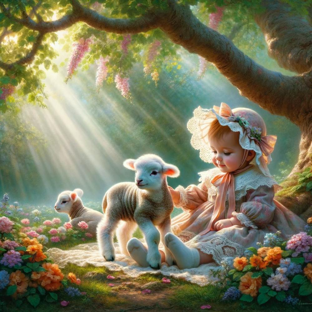 Little Lamb and a girl