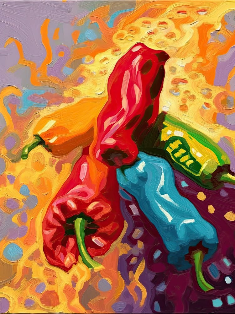 Red Peppers Oil Painting 1