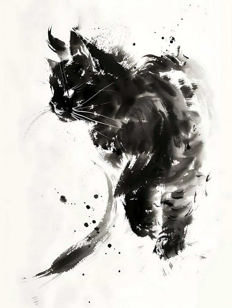 Schwarze Katze Leinwanddruck