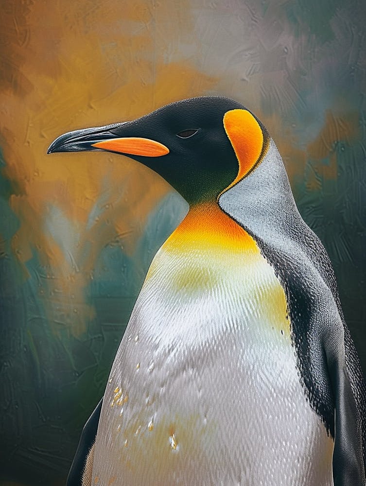 King Penguin Zavodovski Island Colour Block Painting 4