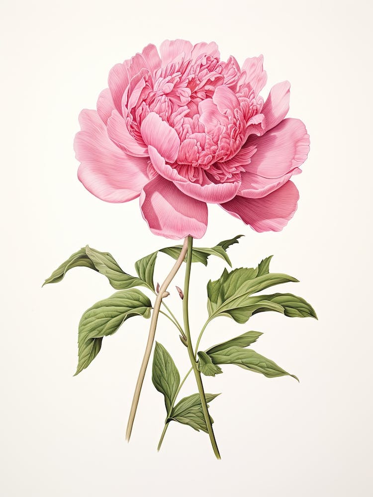 Peonies Flower Vintage Botanical 0