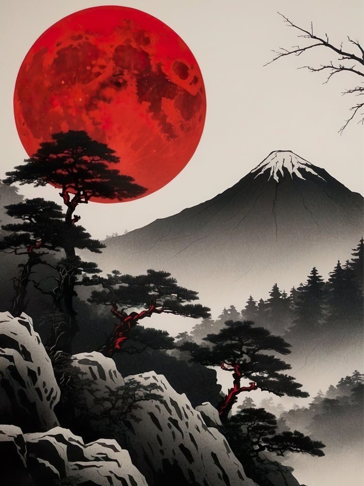 Red Moon Mountain Japan