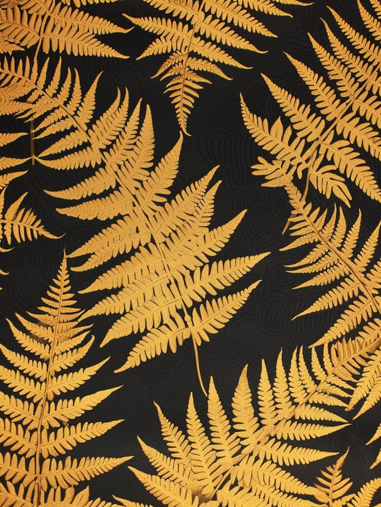 Affiche à Motifs Fougère Dorée 2