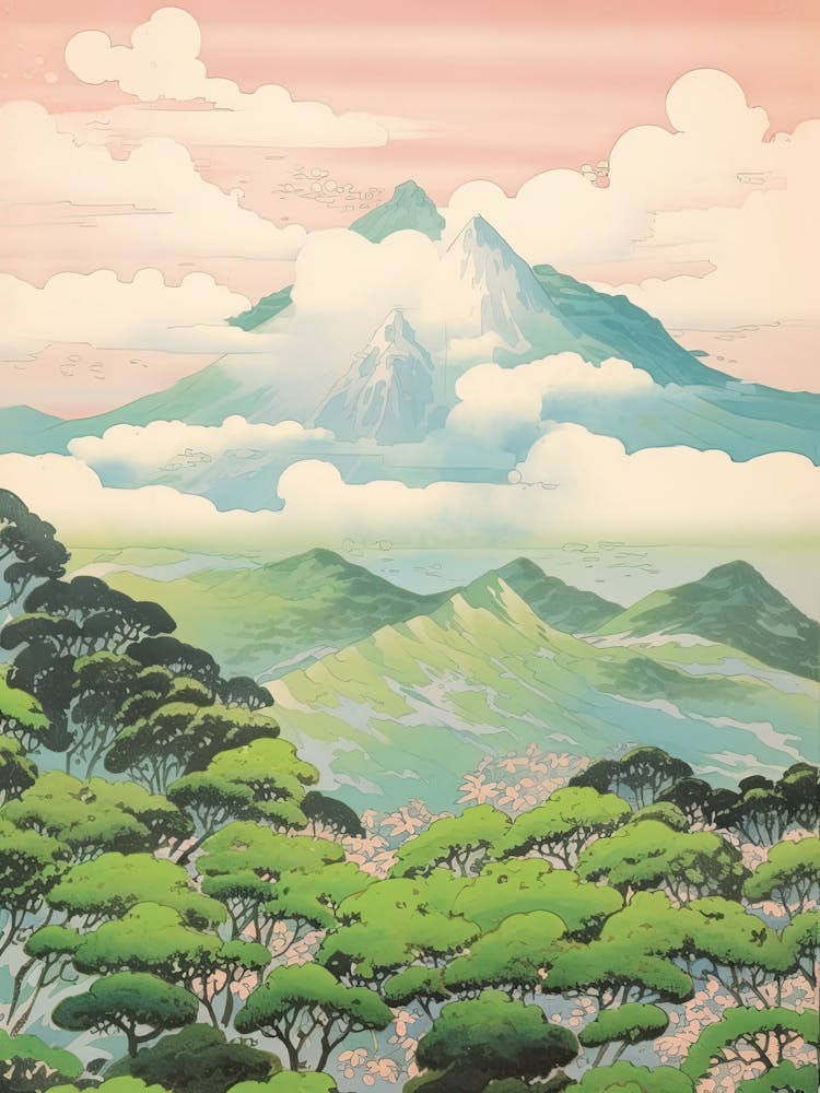 Mount Kirishima In Kagoshima Miyazaki, Japanese Landscape 1