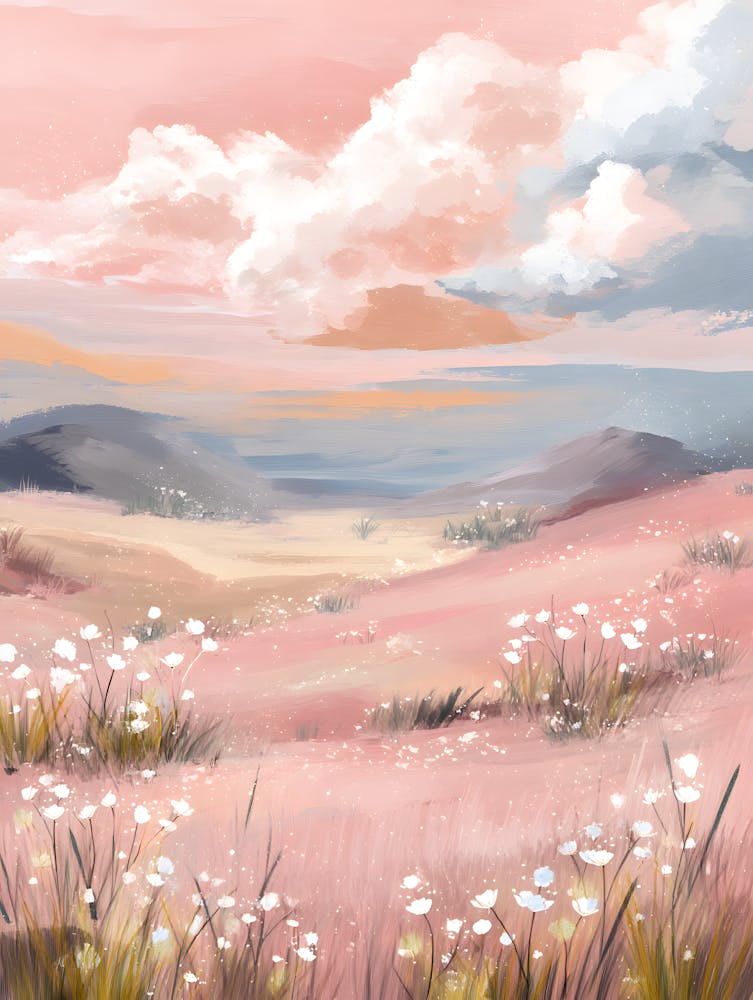 Gorgeous Serene Hill Pink Landscape 7