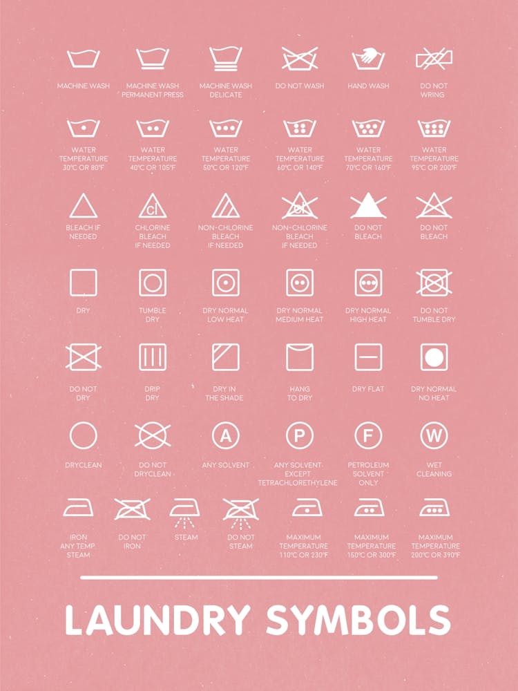 Care Symbols Guide For Laundry Lovers   Pink