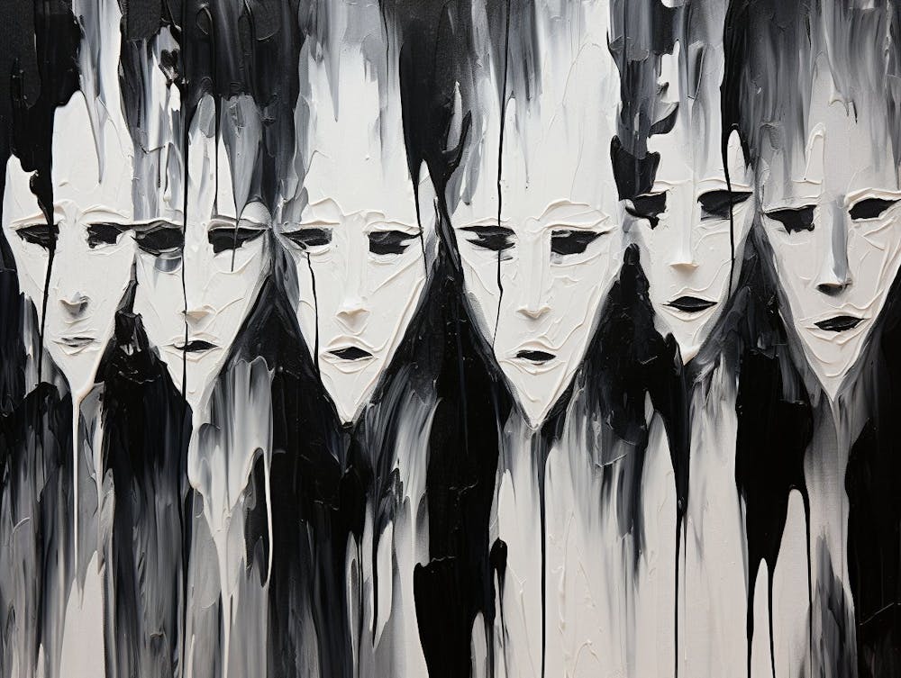 Spectrum Of Emotions Abstract Black And White 1