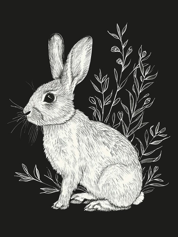 New Zealand Rabbit Minimalist Illustration 4