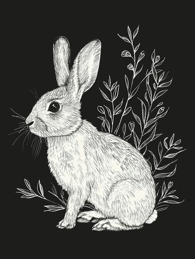 New Zealand Rabbit Minimalist Illustration 4