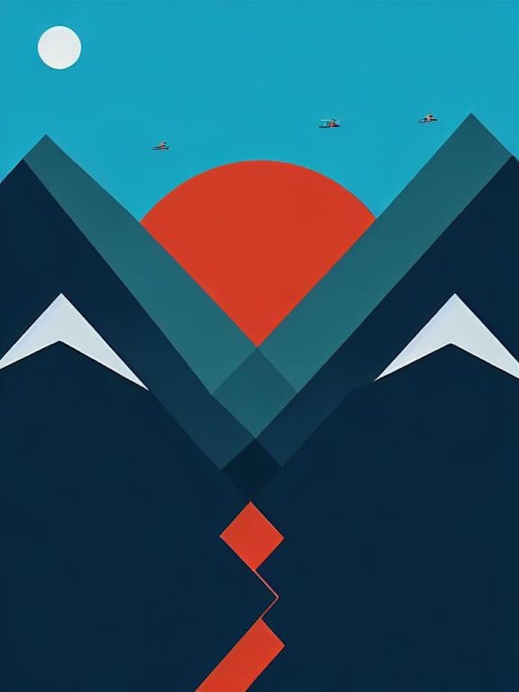 El Colorado, Chile Modern Illustration Skiing Poster