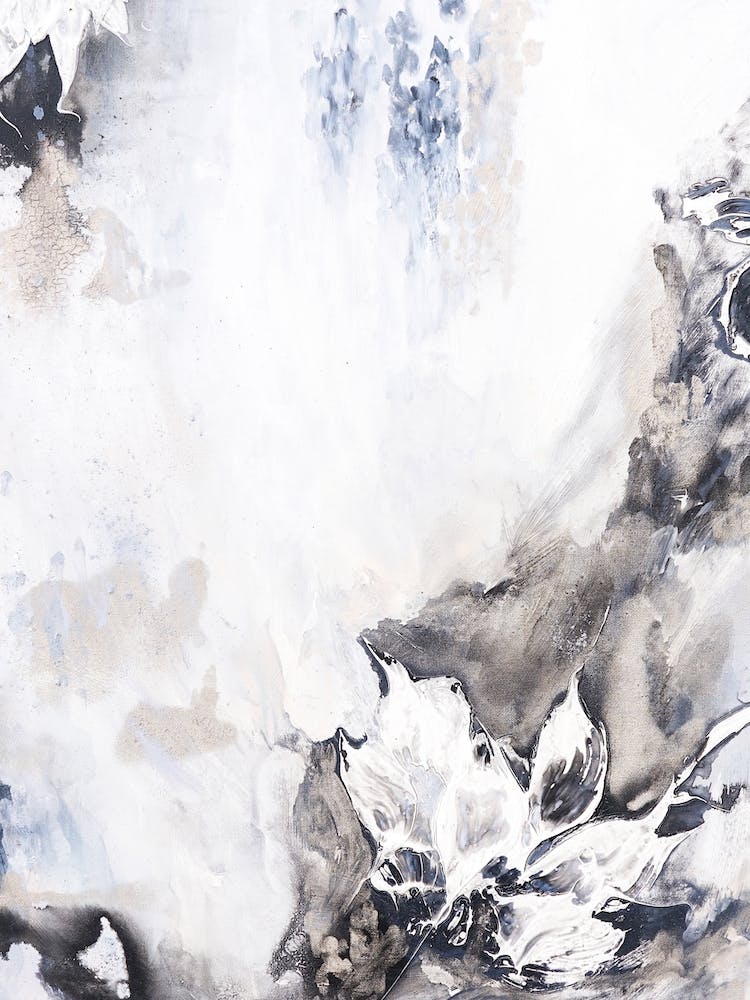 Neutral And White Flower Painting