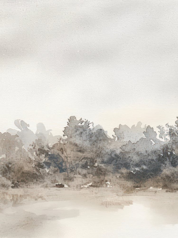 Neutral Landscape Watercolour Tree Vintage 1