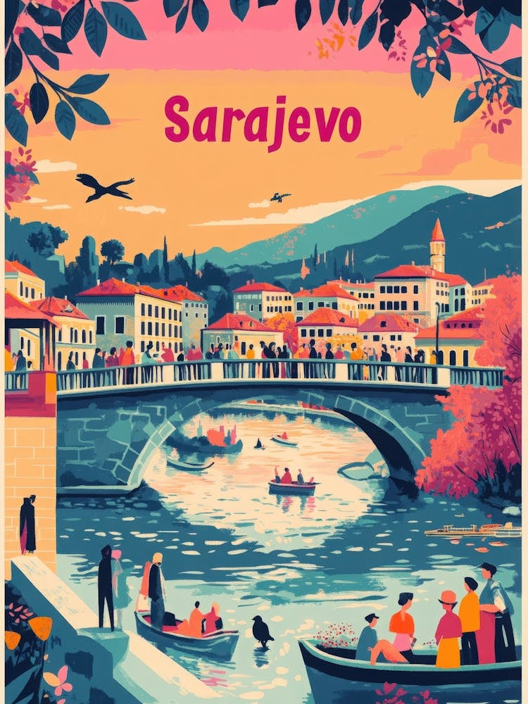 Aihrgdesign A 1970s Inspired Travel Poster For Sarajevo 4