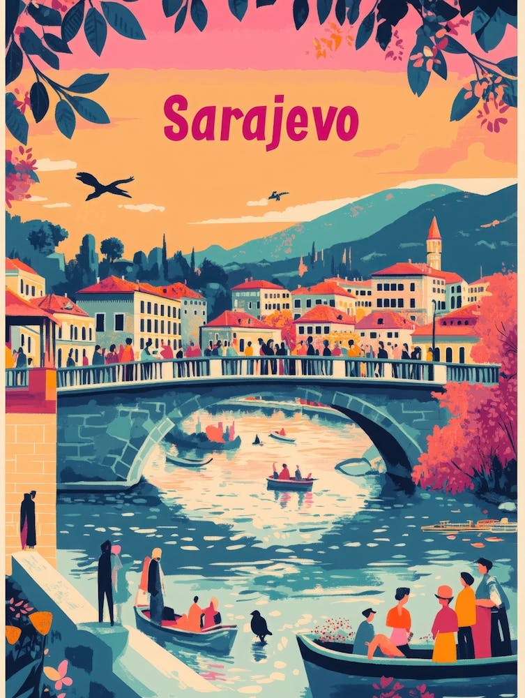 Aihrgdesign A 1970s Inspired Travel Poster For Sarajevo 4