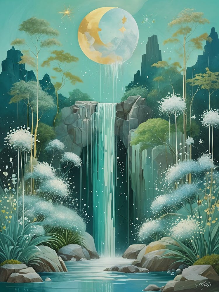 Moon And Waterfall no2