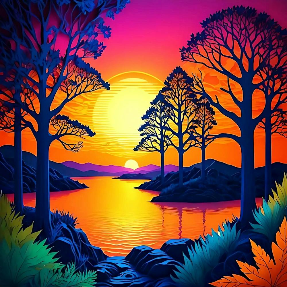 Sunset By The Lake