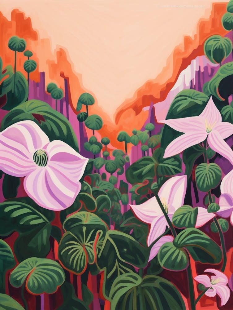 Boho Wildflower Painting Trillium 1