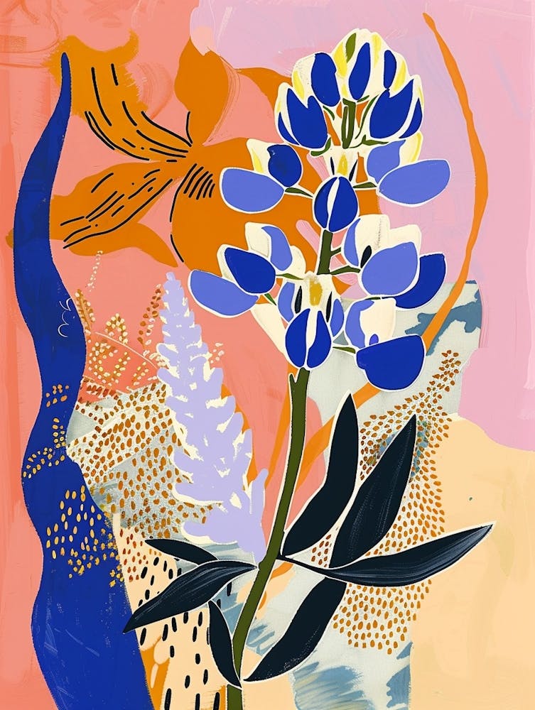 Colourful Flower Illustration Bluebonnet 5