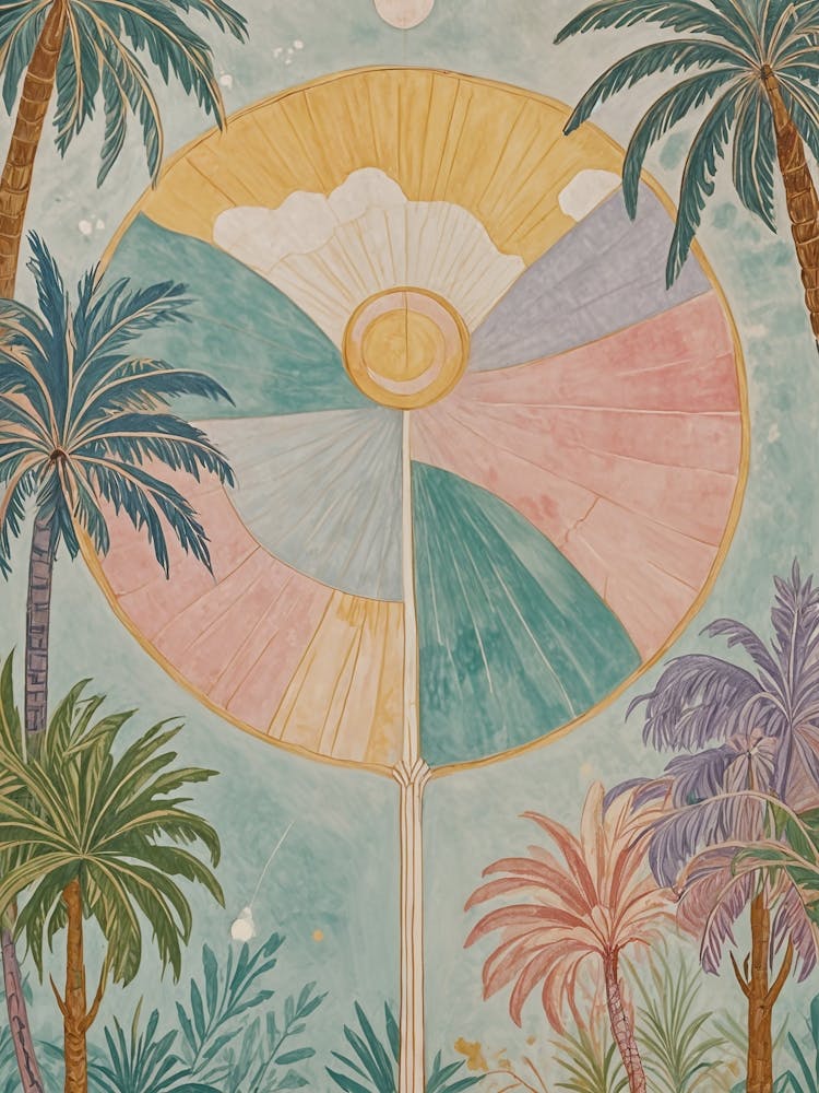 Palm Tree Pastel Abstract