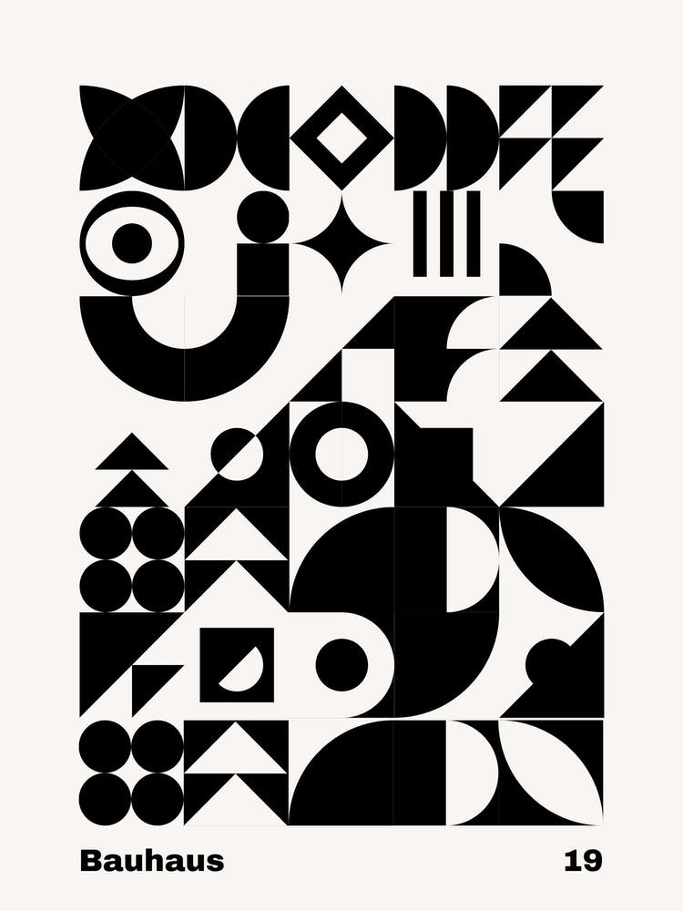 Geometric Bauhaus Poster B&W 19