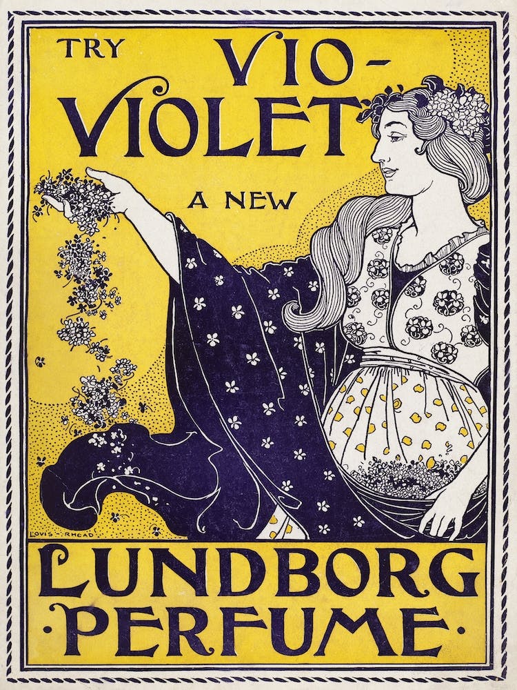 Publicité de Parfum Lundborg, Louis Rhead